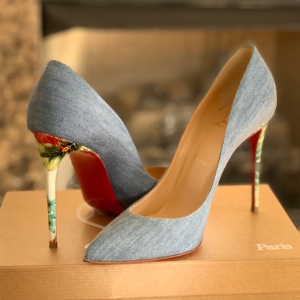 Christian Louboutin Pigalle Follies 100 Denim - Picture 3 of 12